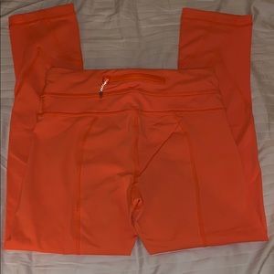 Lululemon Crop Running Pants in Orange